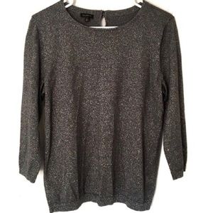 Talbots Silver Holiday Sweater 3/4 sleeves- SP